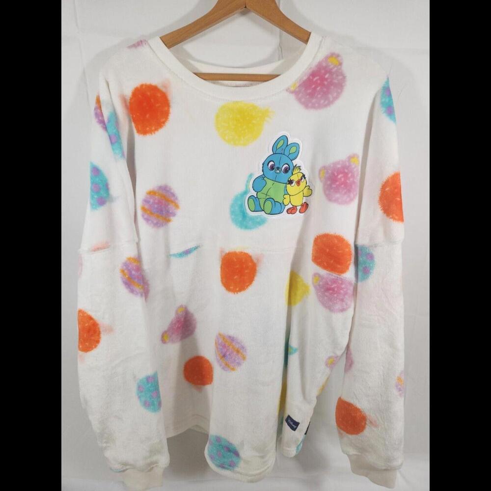 Disney Spirit Adult XL White Fuzzy Sulley Ducky Red Fleece - Picture 3 of 4